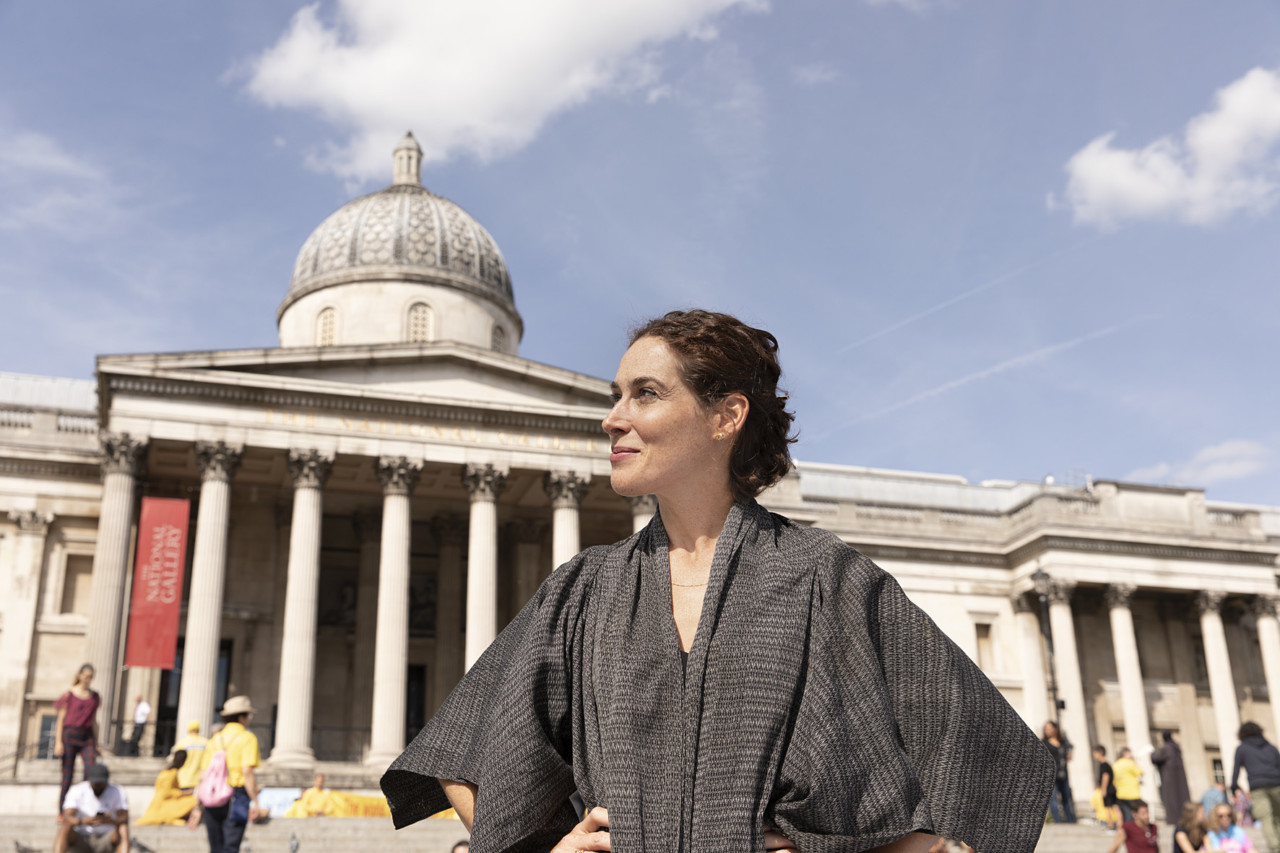 Rosalind Nashashibi outside The National Gallery, © The National Gallery, London