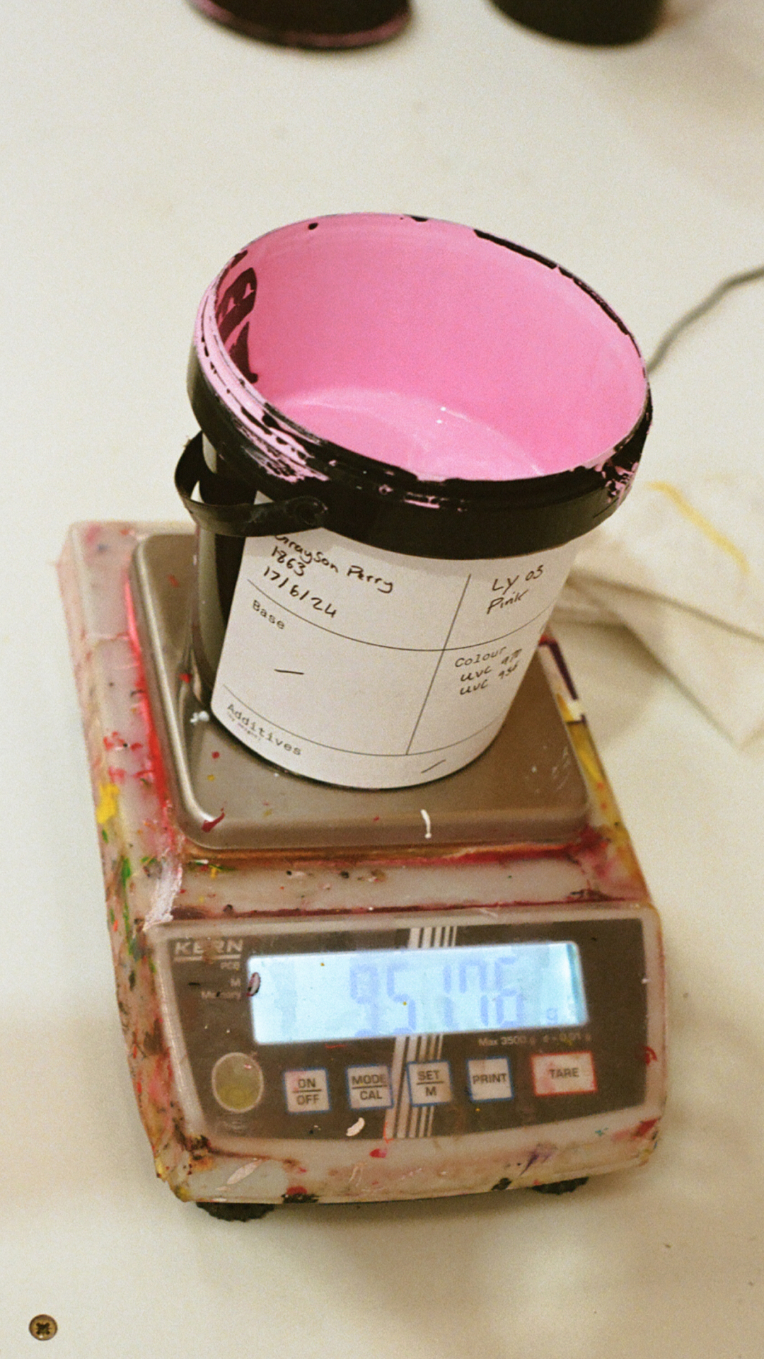 pot of pink paint