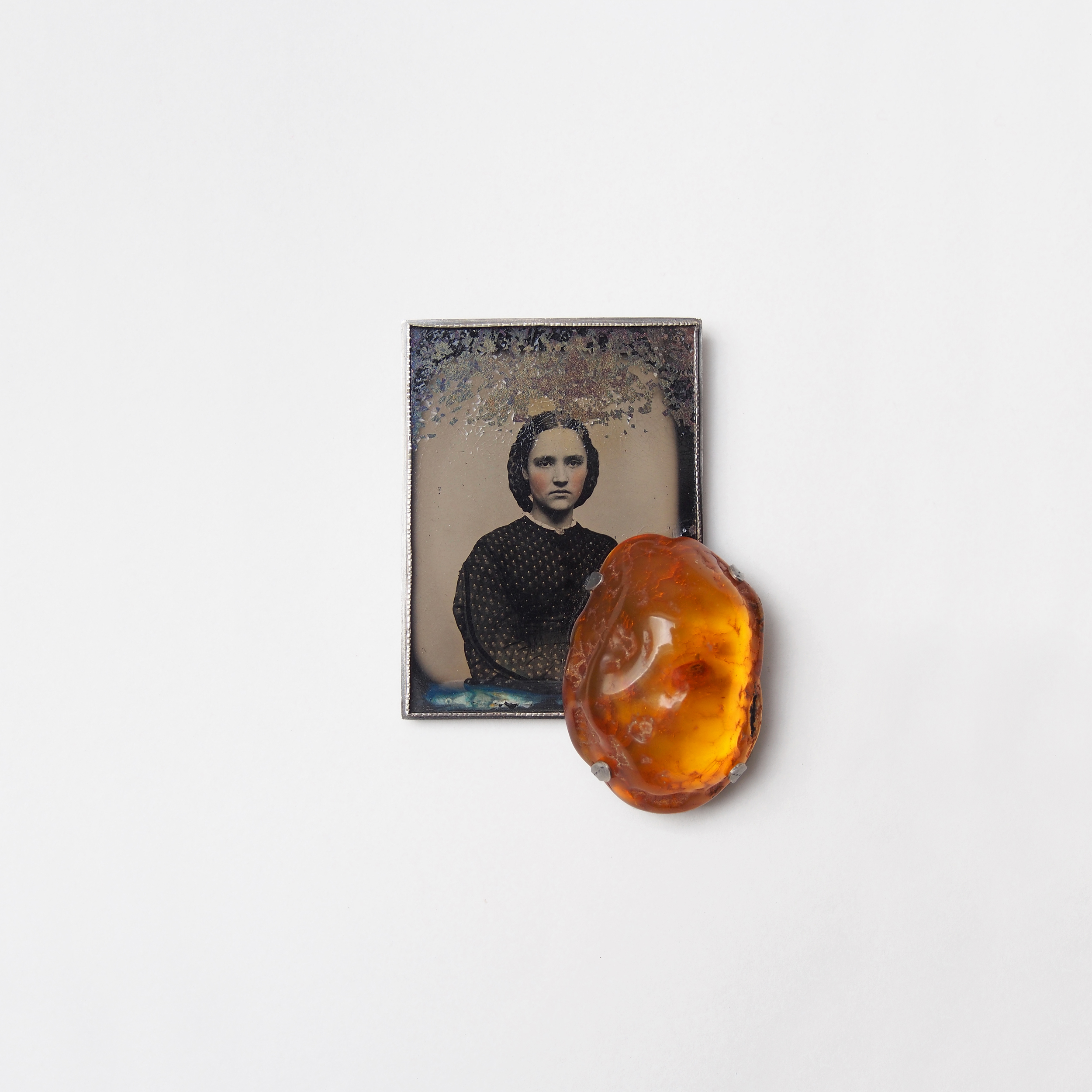 ferrotype, silver, amber