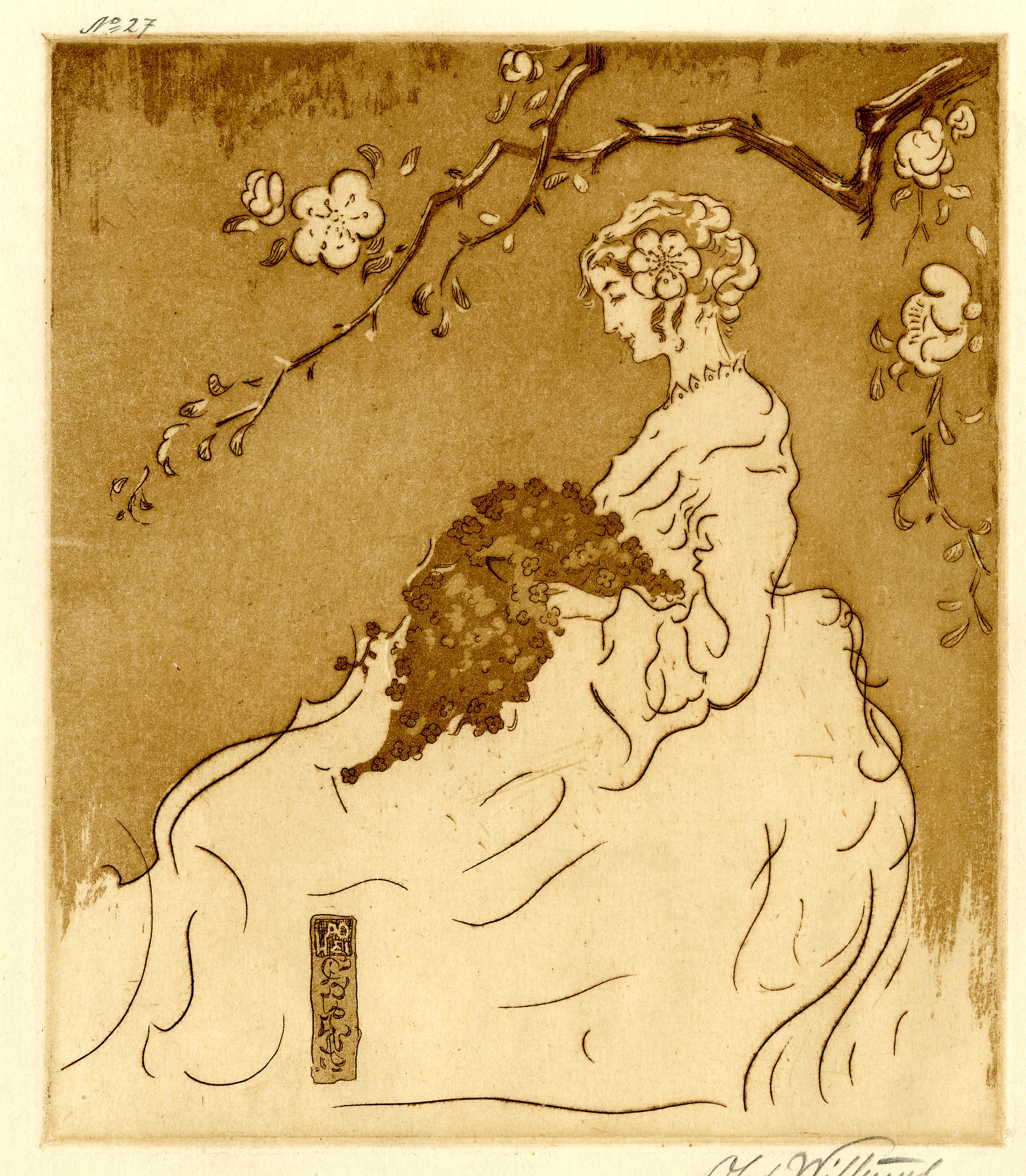 A lady seated under an apple bough (1913)