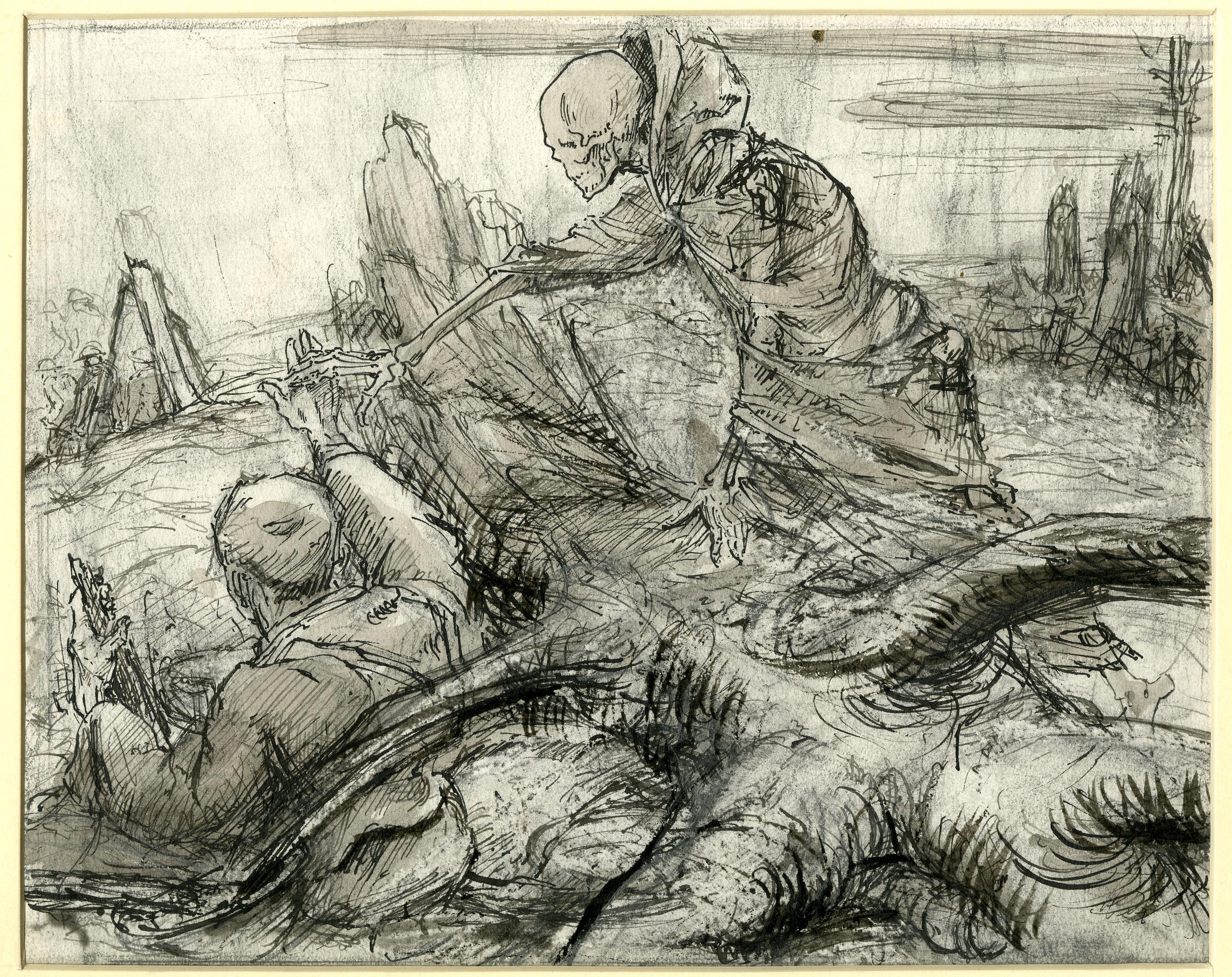 The Dance of Death (study for series of seven etchings) (1914-18)