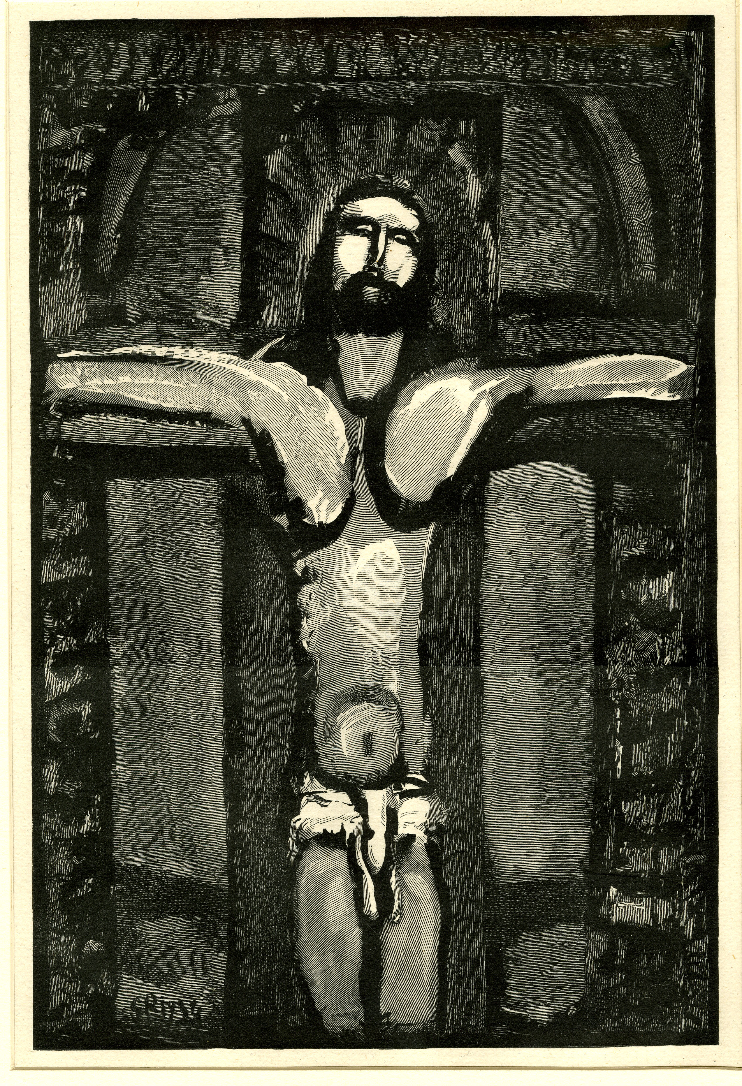 Christ on Cross (Illustration by Georges Rouault to André Suarès’ Passion, Ambroise Vollard, Paris,1939) (1939)