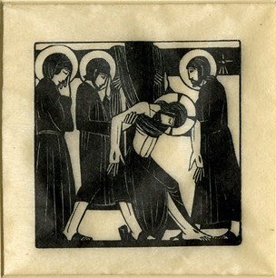 The body of Jesus is taken down from the Cross (Stations of the cross Series) (1917)