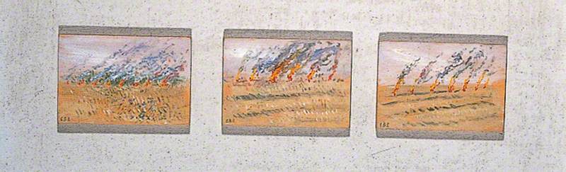 Burning Stubble (triptych) (circa 1969)