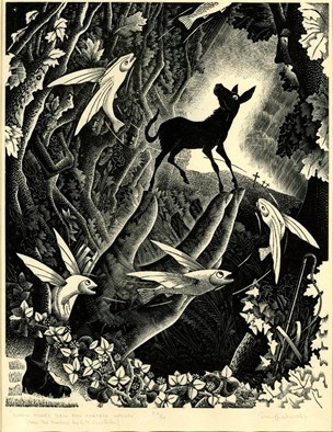 When fishes flew and forests walked (Illustration from C. K. Chesterton's The Donkey) (1935)