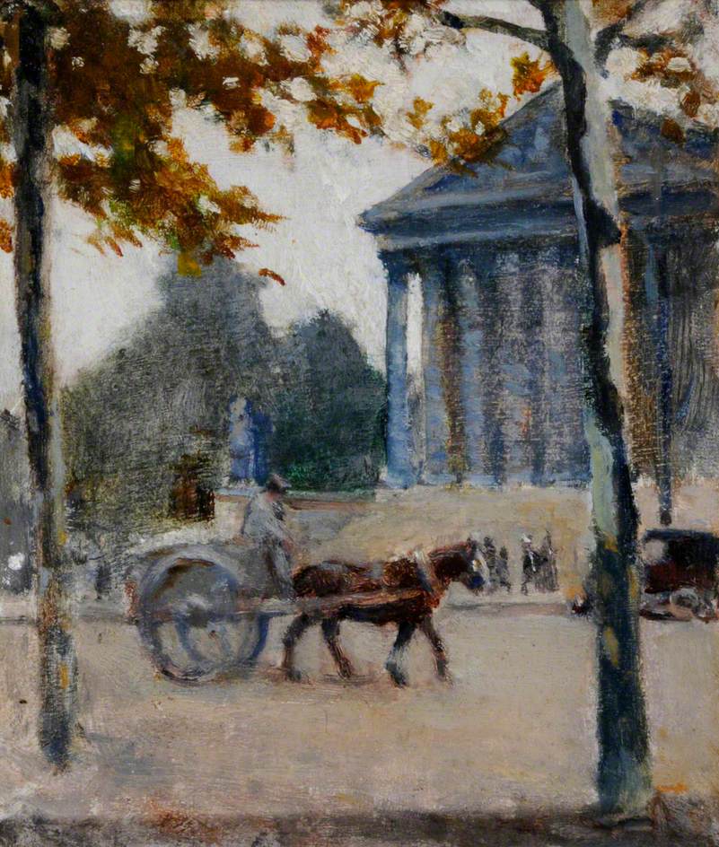 Cart and Classical Building (before 1926)