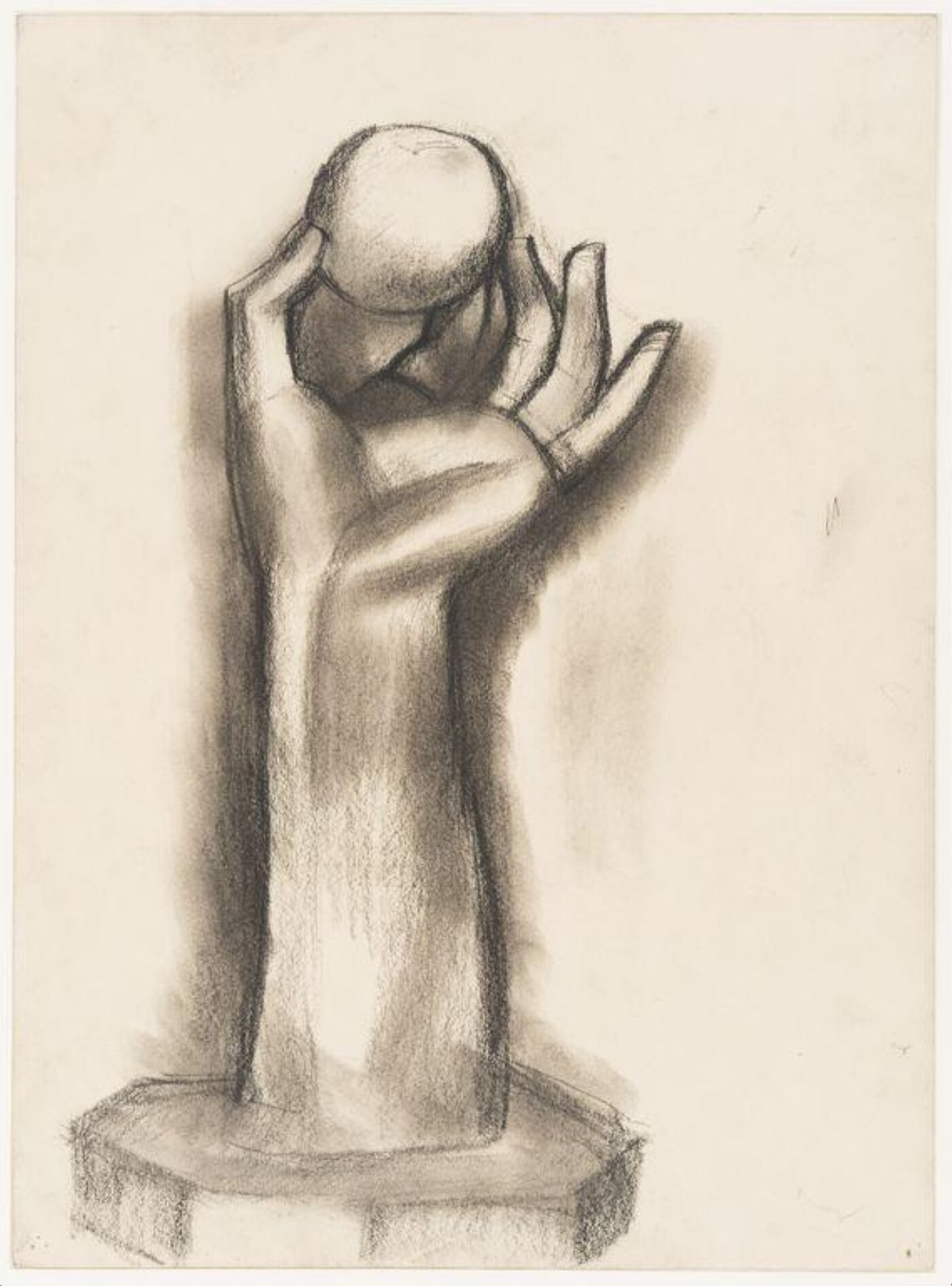 Seven Studies of hand holding sphere, Slade (1) (1911-13)