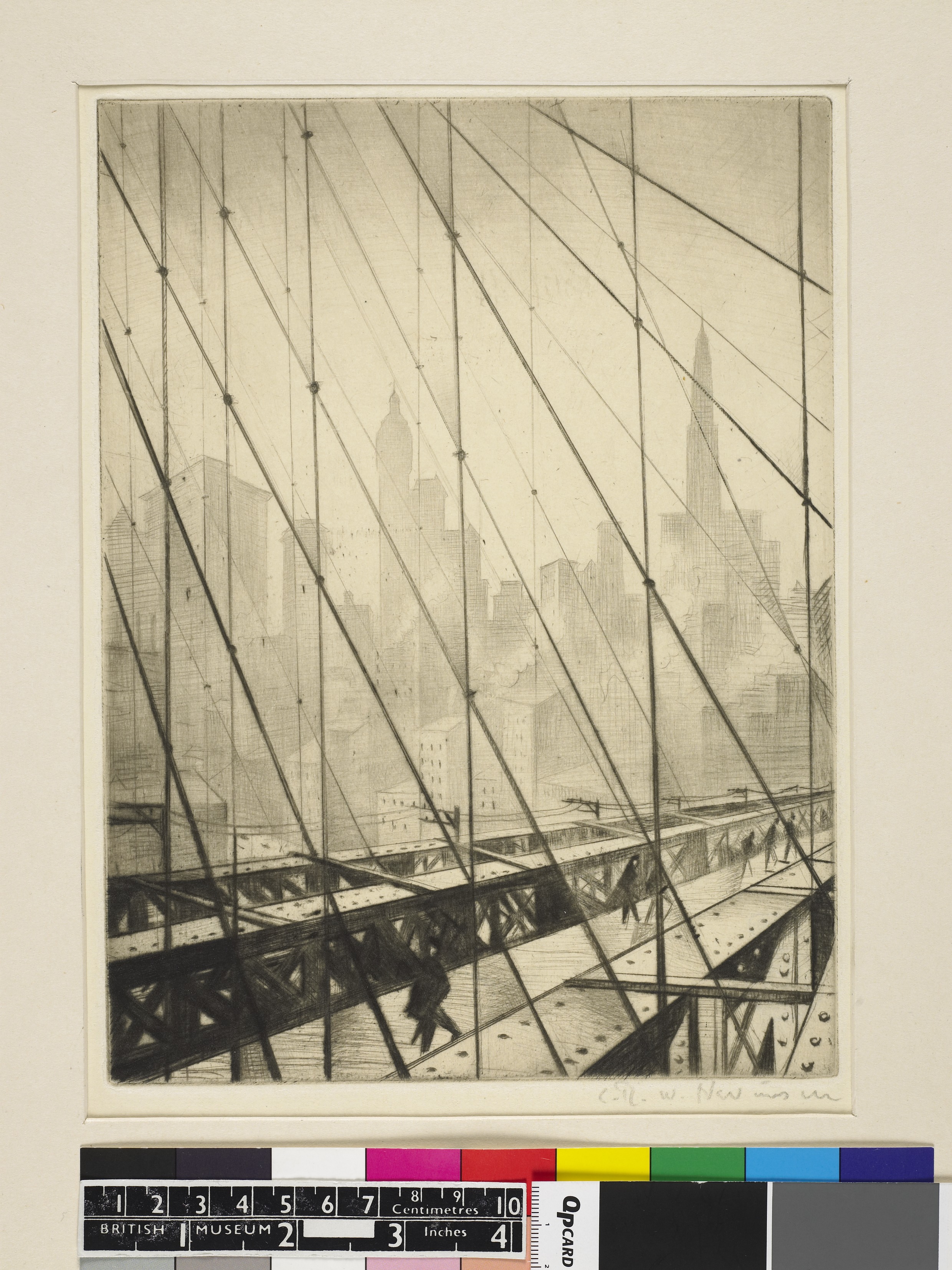 Looking through Brooklyn Bridge, New York (1919-1921)