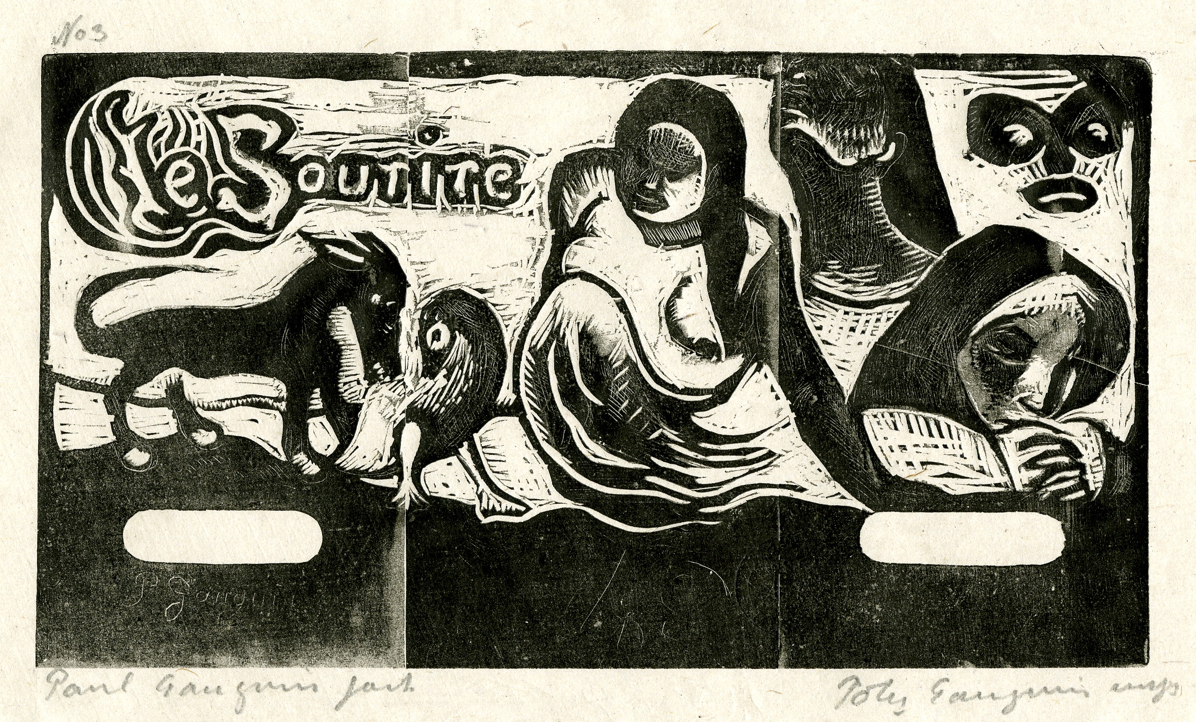 Titre pour 'Sourire' (Title design for 'Sourire') (Paul Gauguin 10 Traesnit Series) (1893-94; 1921)