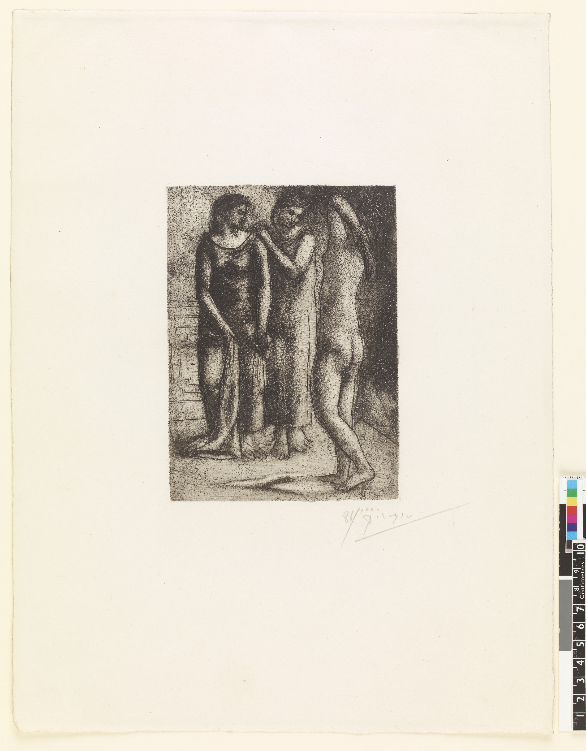 Deux femmes regardant un modèle nu (1923)