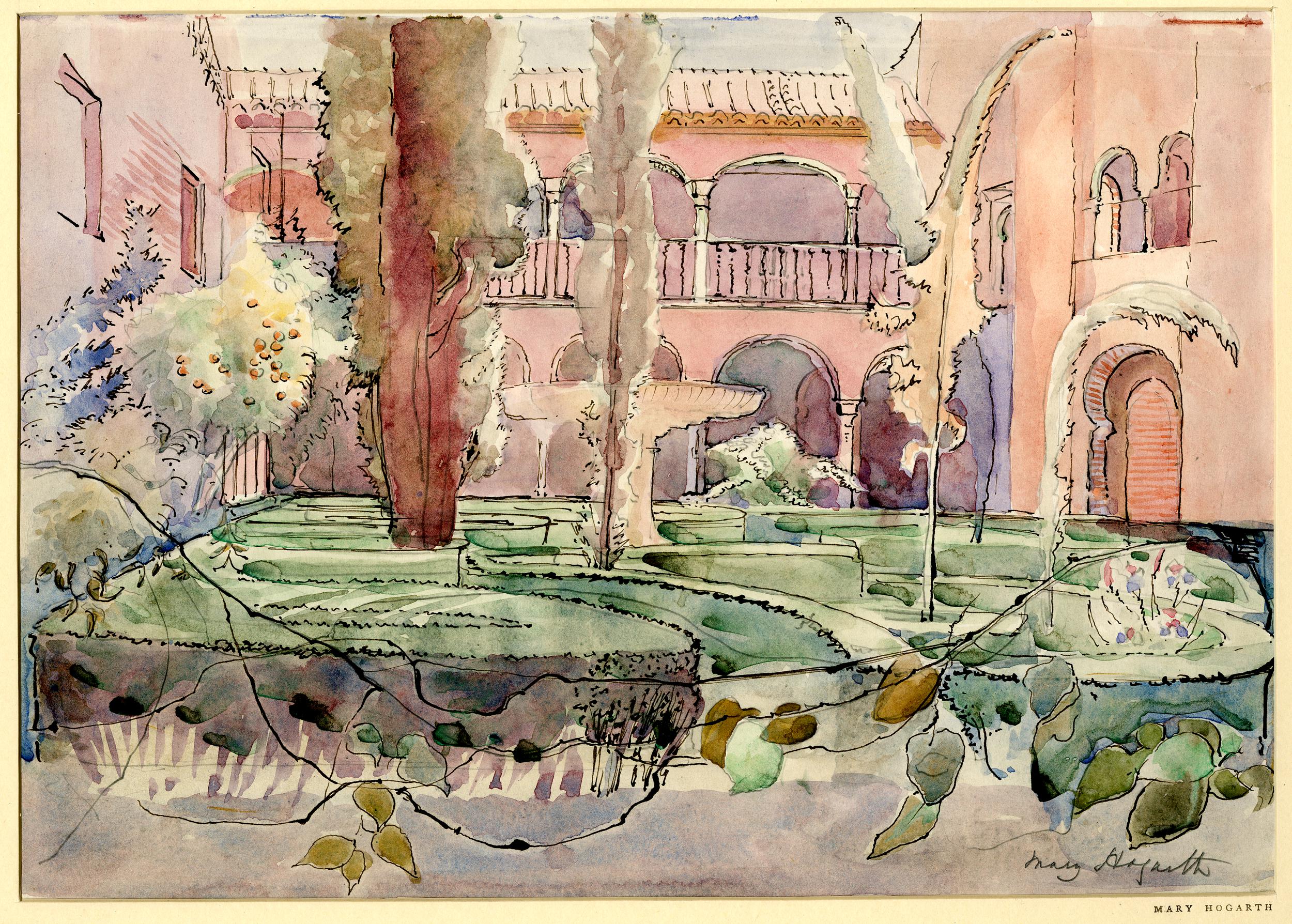 Courtyard of the Generalife, Granada (before 1935)