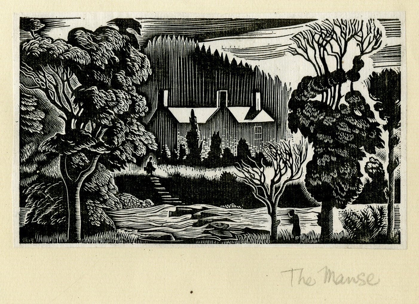 The Manse (from Album containing complete set of pulls from blocks for 'The Devil in Scotland' by Douglas Percy Bliss) (1934)