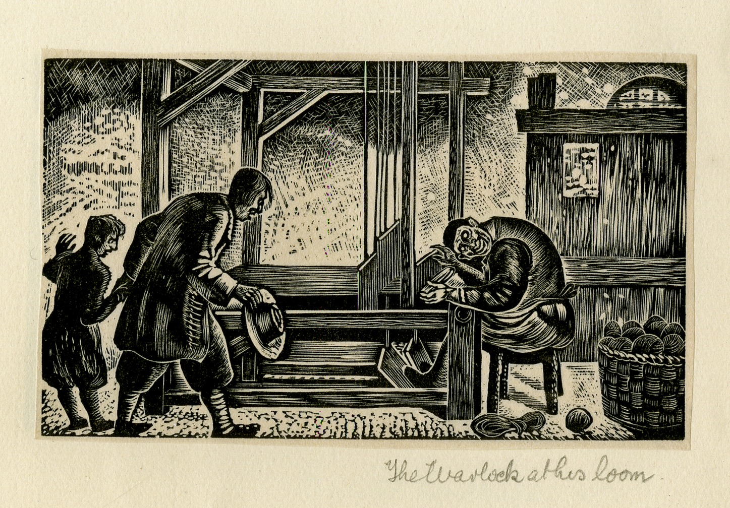 the Warlock at his Loom (from Album containing complete set of pulls from blocks for 'The Devil in Scotland' by Douglas Percy Bliss) (1934)