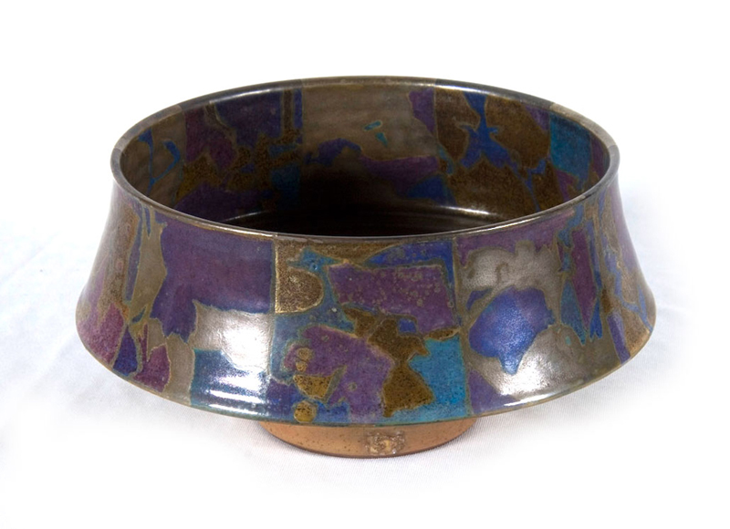 Mauve, blue and gold bowl (1990)