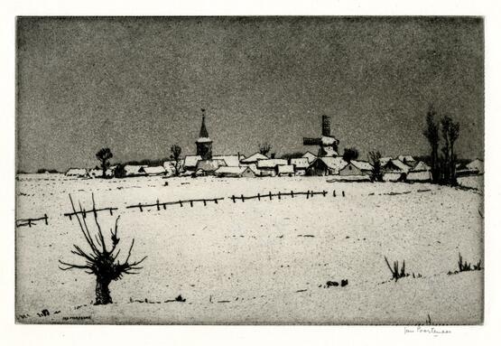 Dutch village in the snow (about 1924)