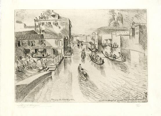 Journée de régates á Venice. Grand canal á Venise (Regatta, Grand Canal, Venice) (1925)