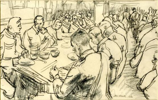 Mess Room (from drawings of the Oxford and Bucks Light Infantry) (1940)