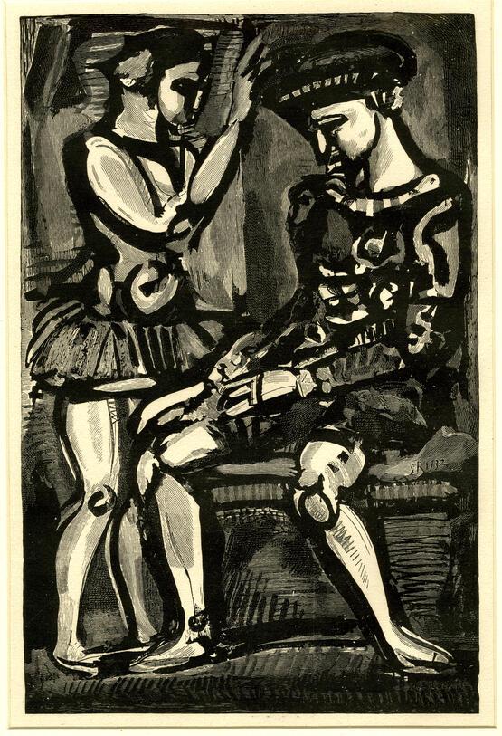 Boniment (Illustration to George Rouault’s Cirque de l'Étoile Filante/Circus of the Shooting Star, Ambroise Vollard, Paris, 1938) (1932)