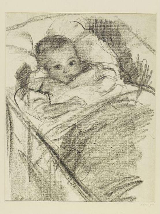 Baby in a cradle (before 1941)