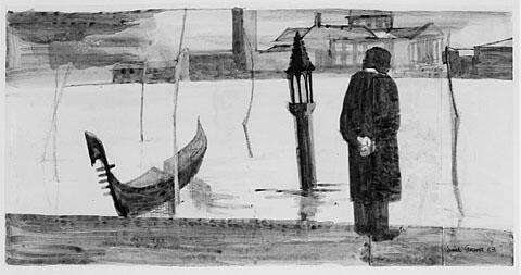 Man in Venice (recto); Figure Studies (verso) (1953)