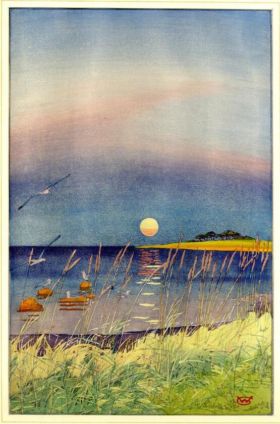 The last glint of a summer day, Vejle Fiord, Denmark (about 1921)