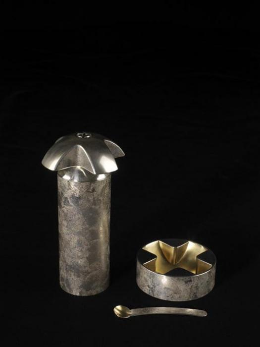 'Handled' Pepper Grinder, Salt Dish and Spoon (1999)