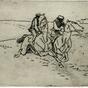 Two figures riding horses (1892-1920)